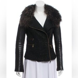 Women's Black Faux Fur Collar Jacket